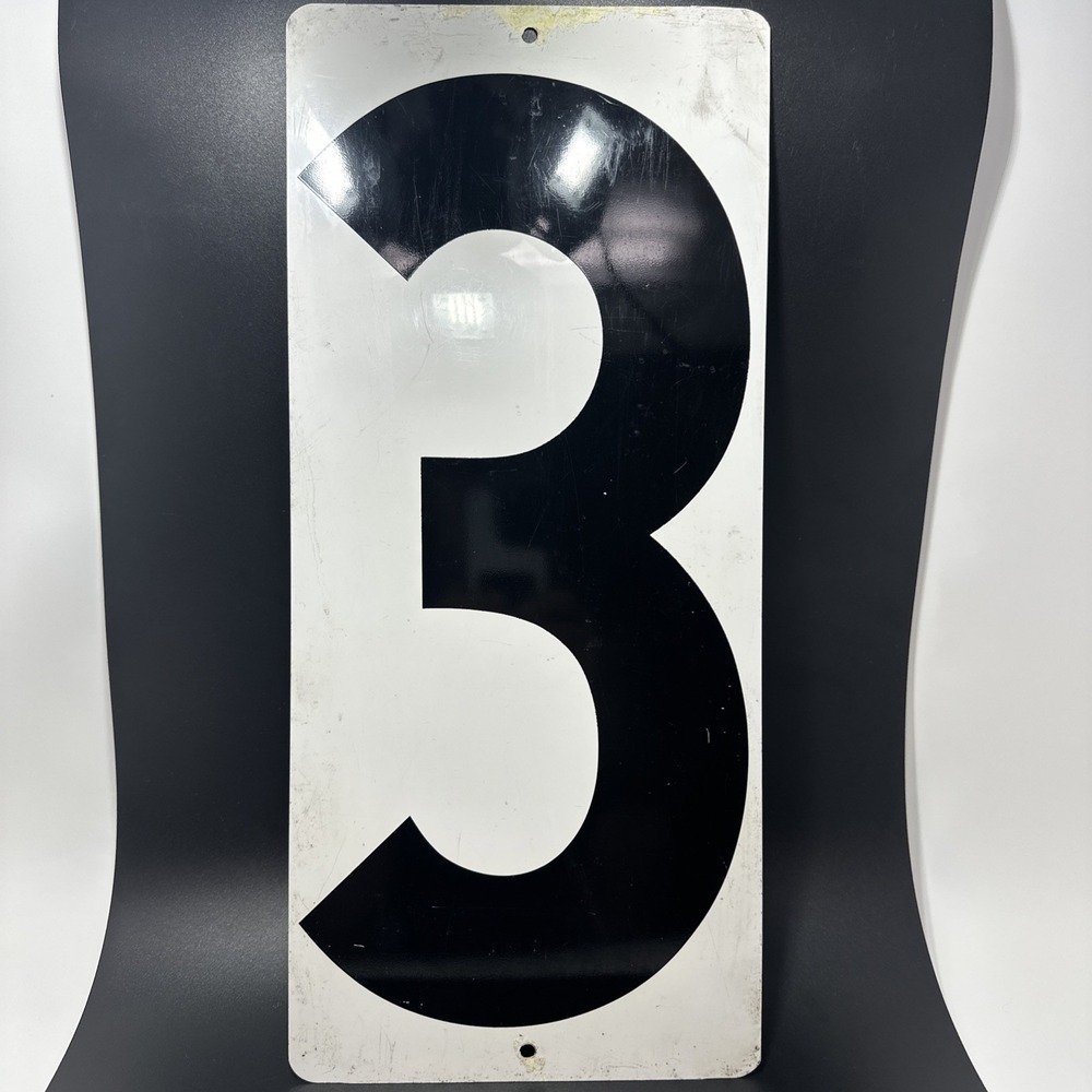 VINTAGE METAL GAS STATION PRICE NUMBER TIN SIGN CARD 18”x8” DOUBLE SIDED “3/4”